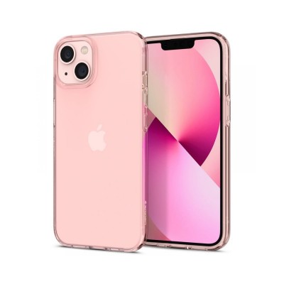 Husa Spigen Crystal Flex Compatibila Cu iPhone 13 mini, Silicon Transparent, Roz